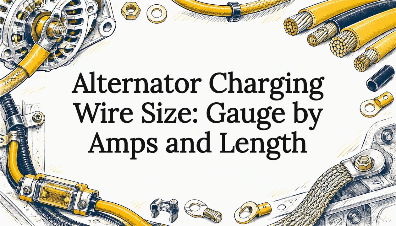 Alternator Charging Wire Size: Gauge by Amps and Length